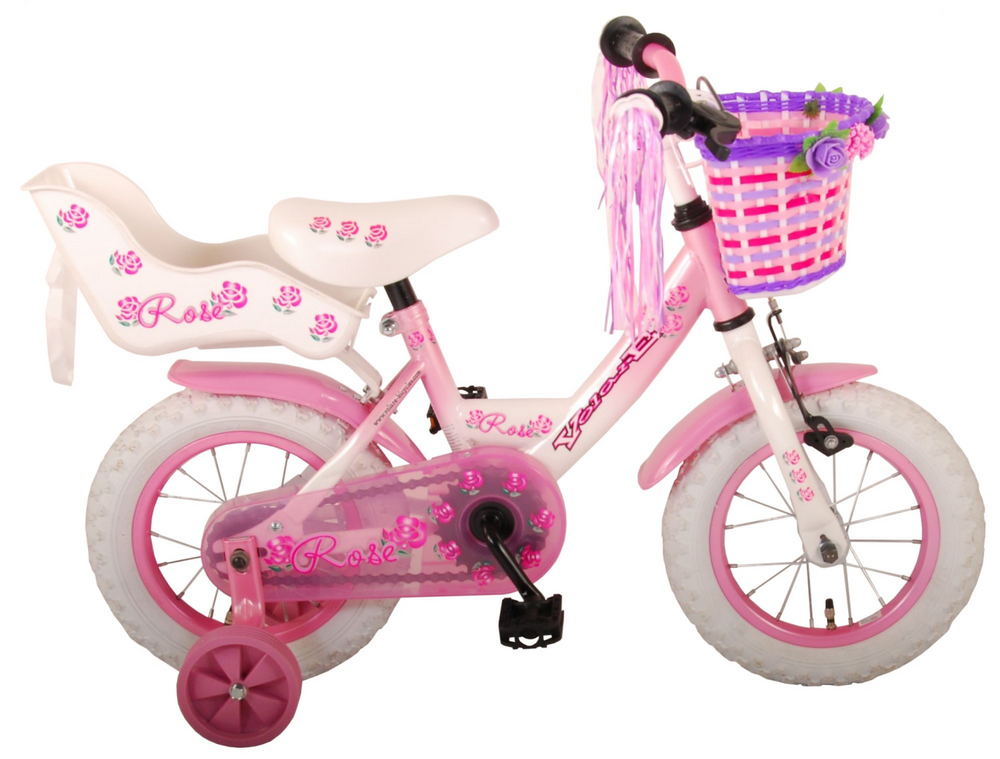 Volare Rose Kinderfiets - Meisjes - 12 inch - Roze - 95% afgemonteerd