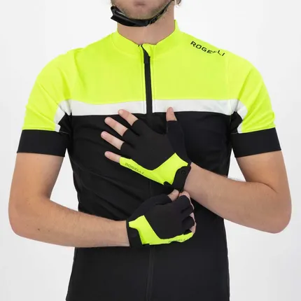 Wielerhandschoen Essential maat L   Zwart/Fluor-Geel
