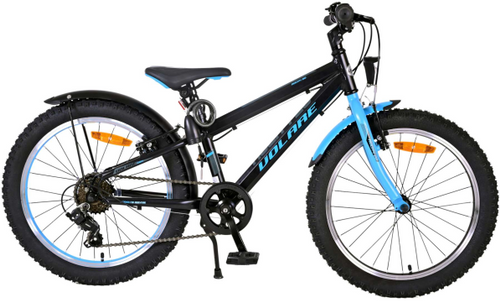 Volare Rocky Kinderfiets - 20 inch - Blauw Zwart - 85% afgemonteerd - 6 speed - Prime Collection